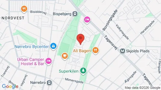 Lejligheder til salg i Nørrebro - kort over placeringen