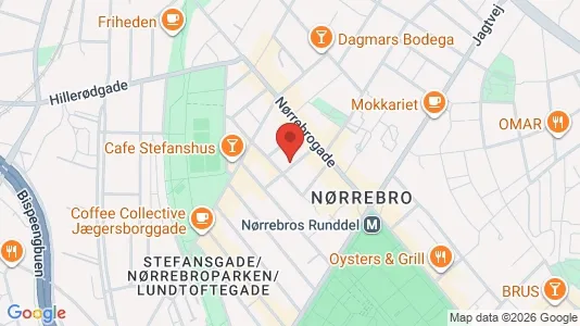 Lejligheder til salg i Nørrebro - kort over placeringen