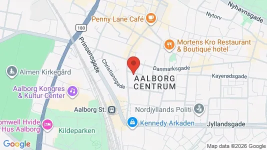 Lejligheder til salg i Aalborg Centrum - kort over placeringen