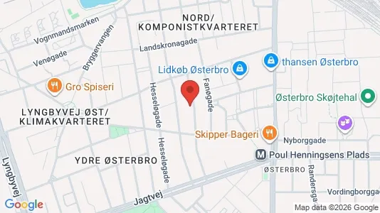 Lejligheder til salg i Østerbro - kort over placeringen