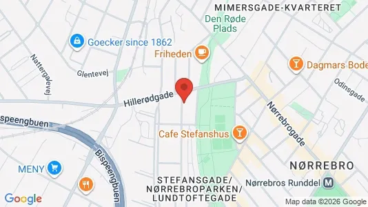Lejligheder til salg i Nørrebro - kort over placeringen