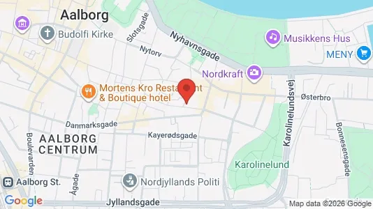 Lejligheder til salg i Aalborg Centrum - kort over placeringen