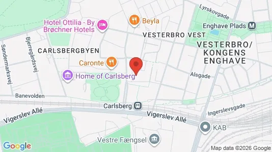 Lejligheder til salg i Vesterbro - kort over placeringen