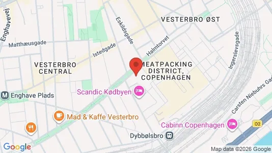 Lejligheder til salg i Vesterbro - kort over placeringen
