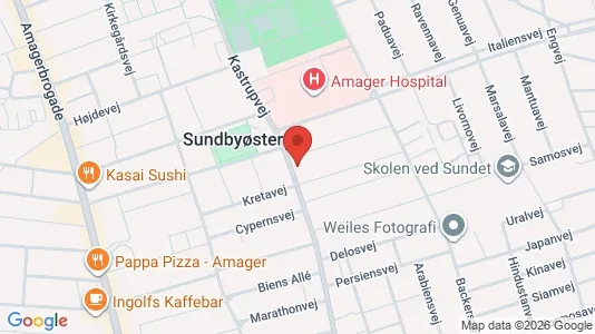Lejligheder til salg i København S - kort over placeringen