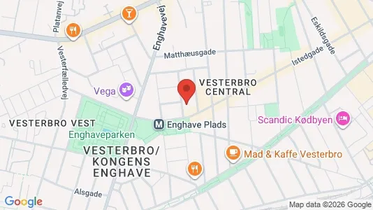 Lejligheder til salg i Vesterbro - kort over placeringen