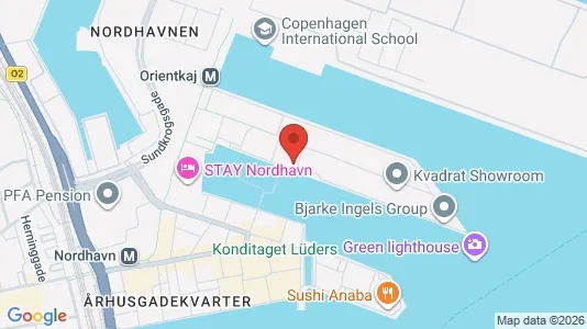 Lejligheder til salg i Nordhavn - kort over placeringen