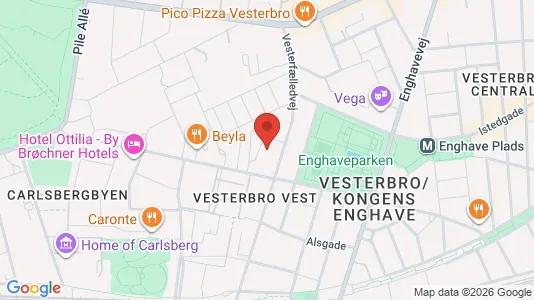 Lejligheder til salg i Vesterbro - kort over placeringen