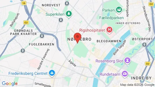 Lejligheder til salg i Nørrebro - kort over placeringen