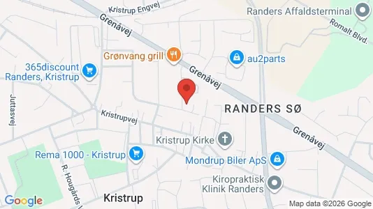 Lejligheder til salg i Randers SØ - kort over placeringen