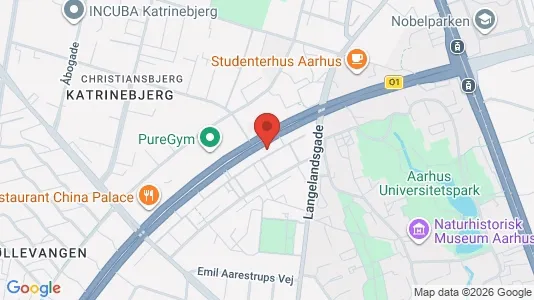 Lejligheder til salg i Århus C - kort over placeringen