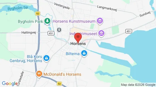Lejligheder til salg i Horsens - kort over placeringen