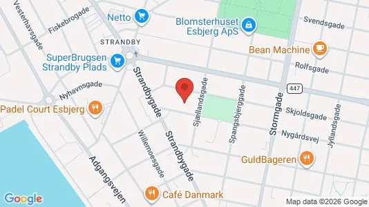 Lejligheder til salg i Esbjerg Centrum - kort over placeringen