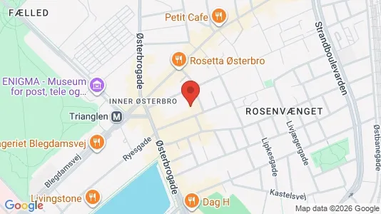 Lejligheder til salg i Østerbro - kort over placeringen
