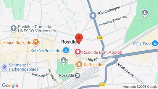 Lejligheder til salg i Roskilde - kort over placeringen