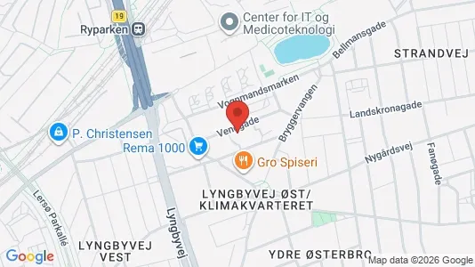Lejligheder til salg i Østerbro - kort over placeringen