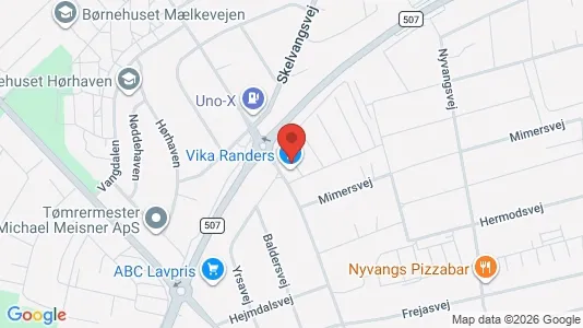 Lejligheder til salg i Randers NV - kort over placeringen