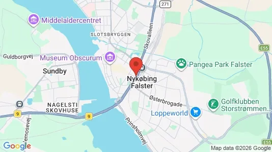 Lejligheder til salg i Nykøbing Falster - kort over placeringen