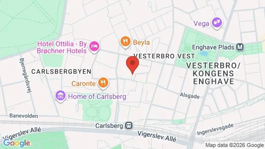 Lejligheder til salg i Vesterbro - kort over placeringen