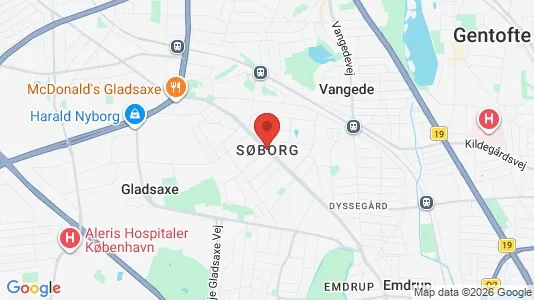 Lejligheder til salg i Søborg - kort over placeringen
