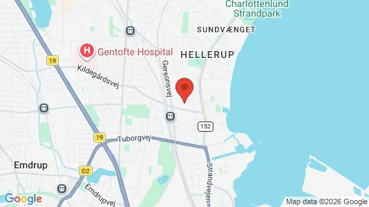 Lejligheder til salg i Hellerup - kort over placeringen