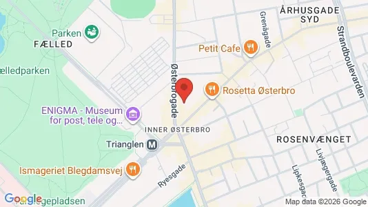 Lejligheder til salg i Østerbro - kort over placeringen