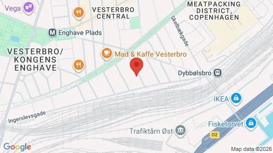 Lejligheder til salg i Vesterbro - kort over placeringen