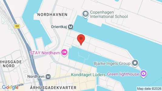 Lejligheder til salg i Nordhavn - kort over placeringen