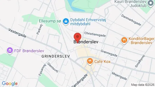 Lejligheder til salg i Brønderslev - kort over placeringen