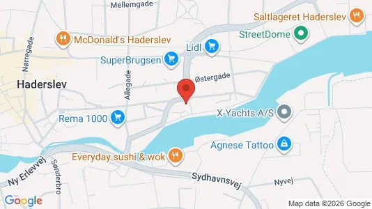 Lejligheder til salg i Haderslev - kort over placeringen