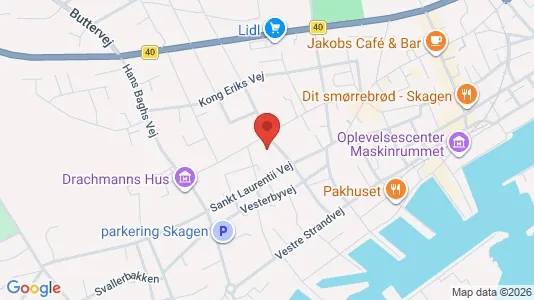 Lejligheder til salg i Skagen - kort over placeringen
