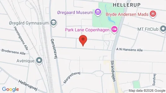 Lejligheder til salg i Hellerup - kort over placeringen