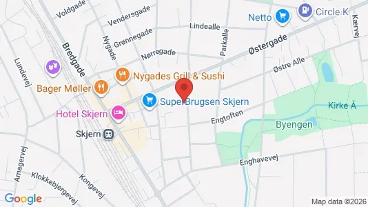Lejligheder til salg i Skjern - kort over placeringen