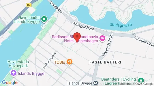 Lejligheder til salg i København S - kort over placeringen