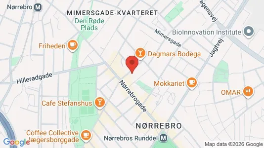Lejligheder til salg i Nørrebro - kort over placeringen