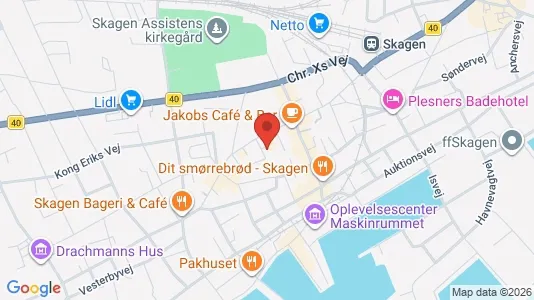 Lejligheder til salg i Skagen - kort over placeringen