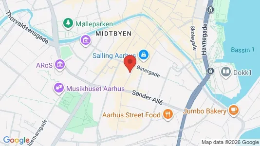 Lejligheder til salg i Århus C - kort over placeringen
