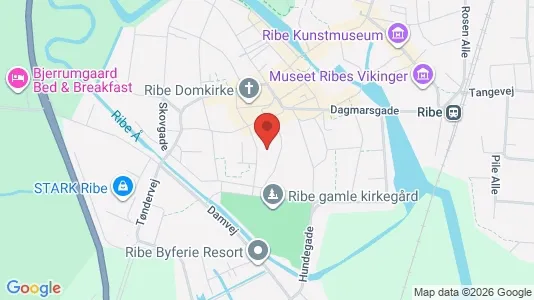 Lejligheder til salg i Ribe - kort over placeringen