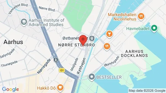 Lejligheder til salg i Århus C - kort over placeringen