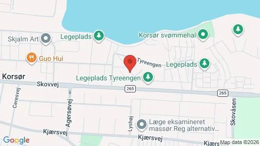 Lejligheder til salg i Korsør - kort over placeringen