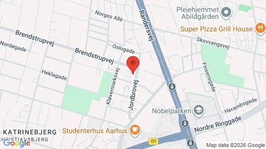 Lejligheder til salg i Århus N - kort over placeringen