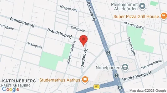 Lejligheder til salg i Århus N - kort over placeringen