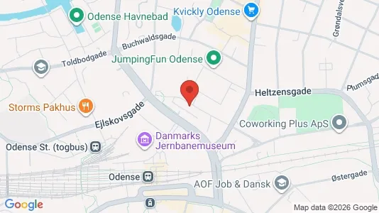 Lejligheder til salg i Odense C - kort over placeringen