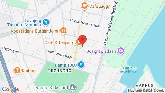 Lejligheder til salg i Århus N - kort over placeringen