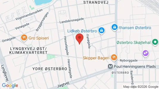 Lejligheder til salg i Østerbro - kort over placeringen