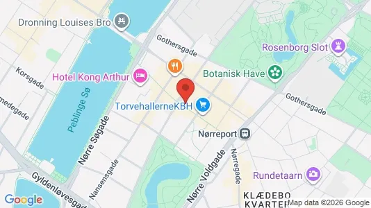 Lejligheder til salg i København K - kort over placeringen