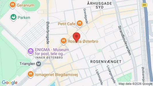 Lejligheder til salg i Østerbro - kort over placeringen