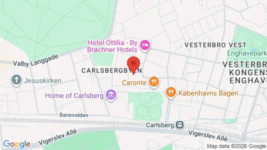 Lejligheder til salg i Vesterbro - kort over placeringen