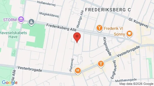 Lejligheder til salg i Frederiksberg C - kort over placeringen