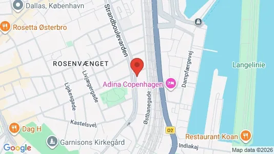 Lejligheder til salg i Østerbro - kort over placeringen